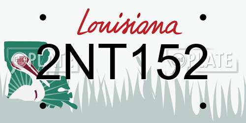 2NT152 Louisiana License Plate