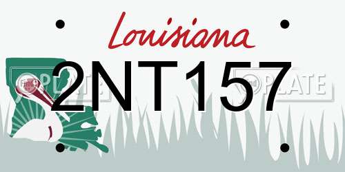 2NT157 Louisiana License Plate