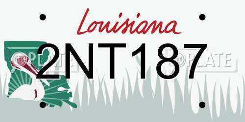 2NT187 Louisiana License Plate