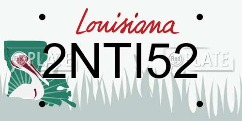 2NTI52 Louisiana License Plate