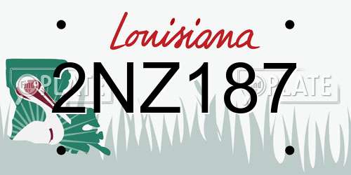 2NZ187 Louisiana License Plate