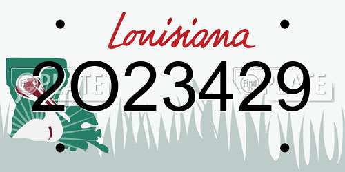 2O23429 Louisiana License Plate