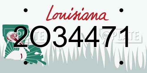 2O34471 Louisiana License Plate