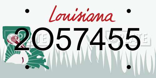 2O57455 Louisiana License Plate