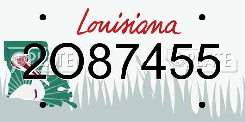 2O87455 Louisiana License Plate