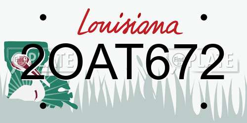 2OAT672 Louisiana License Plate