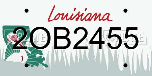 2OB2455 Louisiana License Plate