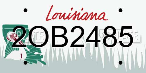 2OB2485 Louisiana License Plate