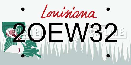 2OEW32 Louisiana License Plate