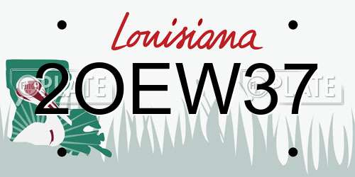 2OEW37 Louisiana License Plate