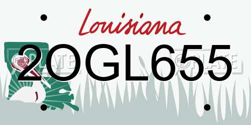 2OGL655 Louisiana License Plate