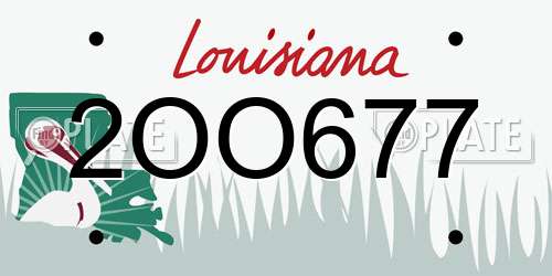 2OO677 Louisiana License Plate