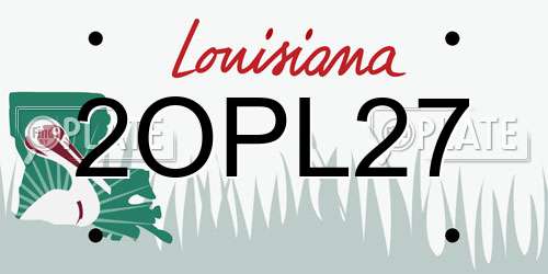 2OPL27 Louisiana License Plate