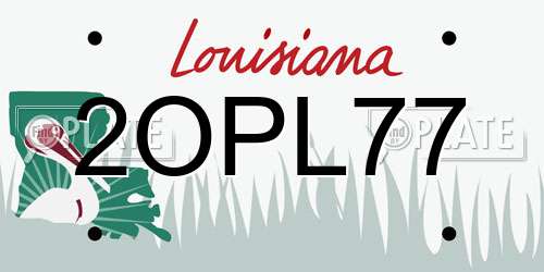 2OPL77 Louisiana License Plate