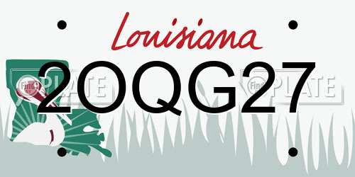 2OQG27 Louisiana License Plate