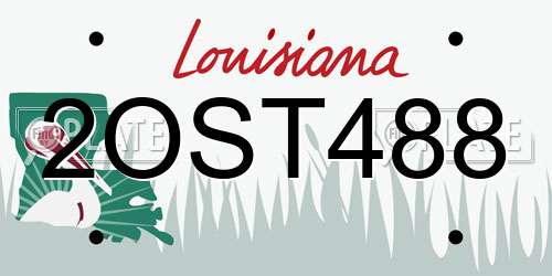 2OST488 Louisiana License Plate