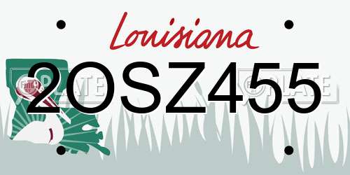 2OSZ455 Louisiana License Plate