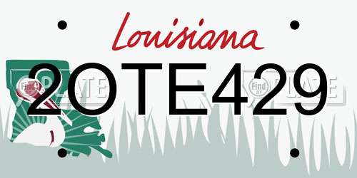 2OTE429 Louisiana License Plate