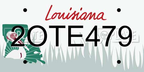 2OTE479 Louisiana License Plate