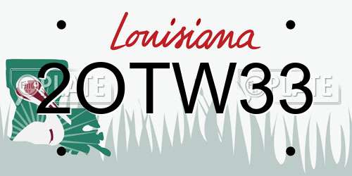 2OTW33 Louisiana License Plate