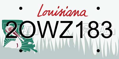 2OWZ183 Louisiana License Plate