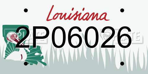 2P06026 Louisiana License Plate