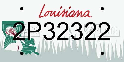 2P32322 Louisiana License Plate