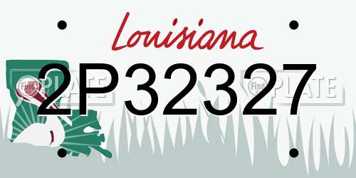 2P32327 Louisiana License Plate