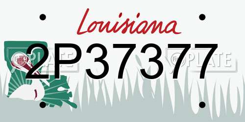 2P37377 Louisiana License Plate