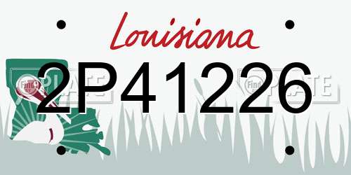 2P41226 Louisiana License Plate