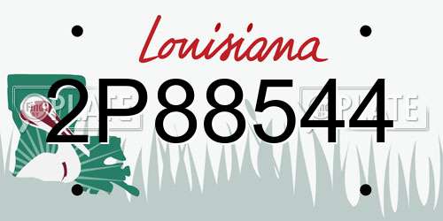 2P88544 Louisiana License Plate