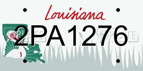 2PA1276 Louisiana License Plate
