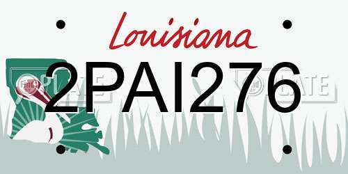 2PAI276 Louisiana License Plate