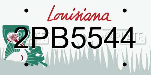 2PB5544 Louisiana License Plate