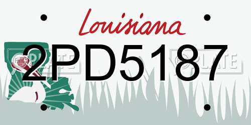 2PD5187 Louisiana License Plate
