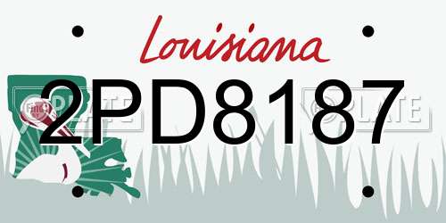 2PD8187 Louisiana License Plate