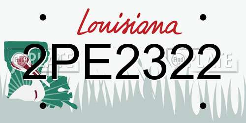 2PE2322 Louisiana License Plate