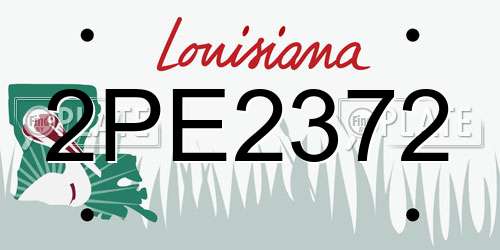 2PE2372 Louisiana License Plate