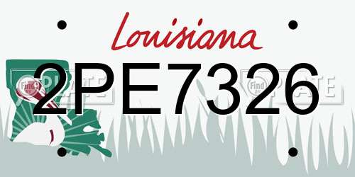 2PE7326 Louisiana License Plate