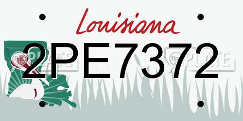 2PE7372 Louisiana License Plate