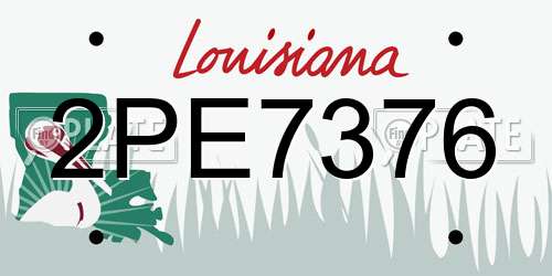 2PE7376 Louisiana License Plate