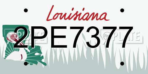 2PE7377 Louisiana License Plate