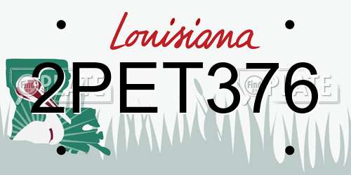 2PET376 Louisiana License Plate