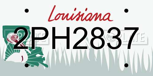 2PH2837 Louisiana License Plate