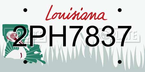 2PH7837 Louisiana License Plate