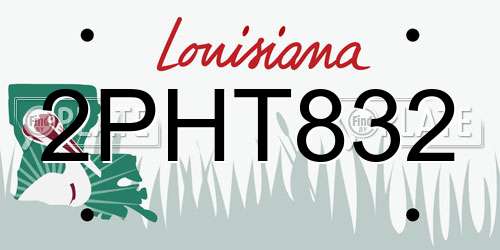 2PHT832 Louisiana License Plate