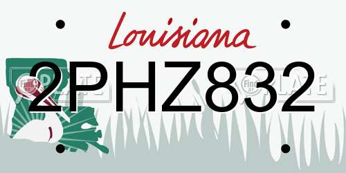 2PHZ832 Louisiana License Plate