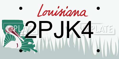 2PJK4 Louisiana License Plate