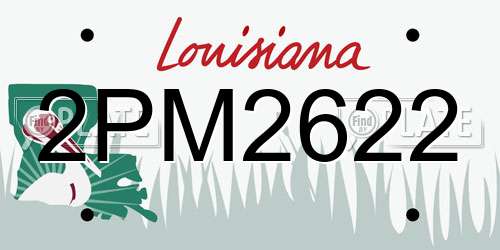 2PM2622 Louisiana License Plate