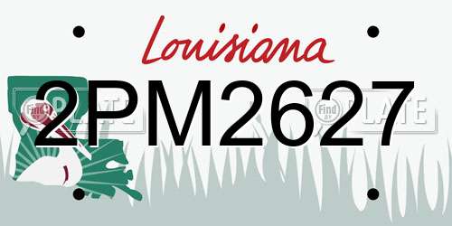 2PM2627 Louisiana License Plate